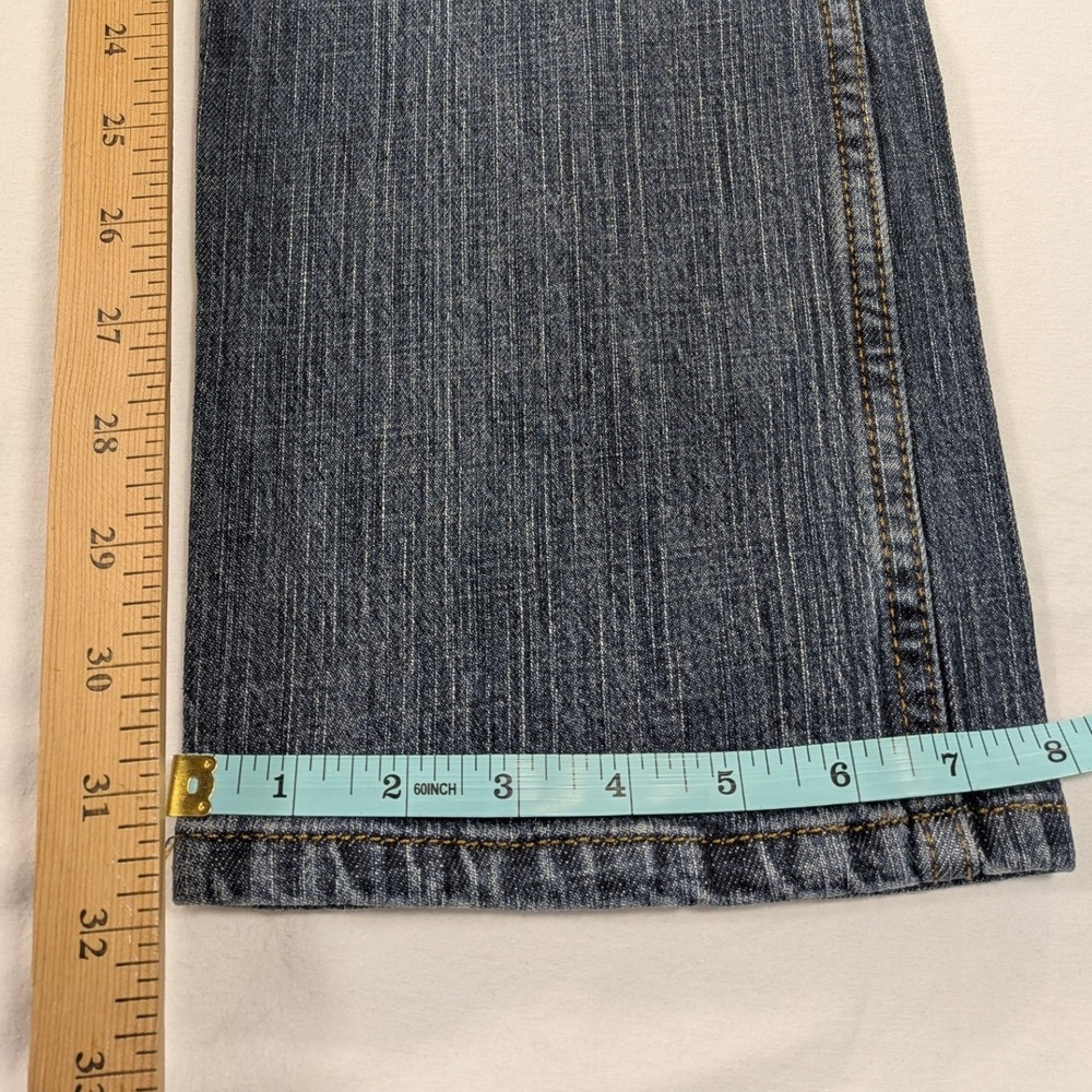 Wrangler Jeans Mens 32x32 Blue Denim Retro Slim Straight Boot Cowboy Western Y2k - Picture 8 of 12